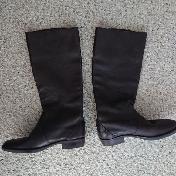 J. crew riding genuine leather boot - dark brown size 7 - Picture 4 of 11